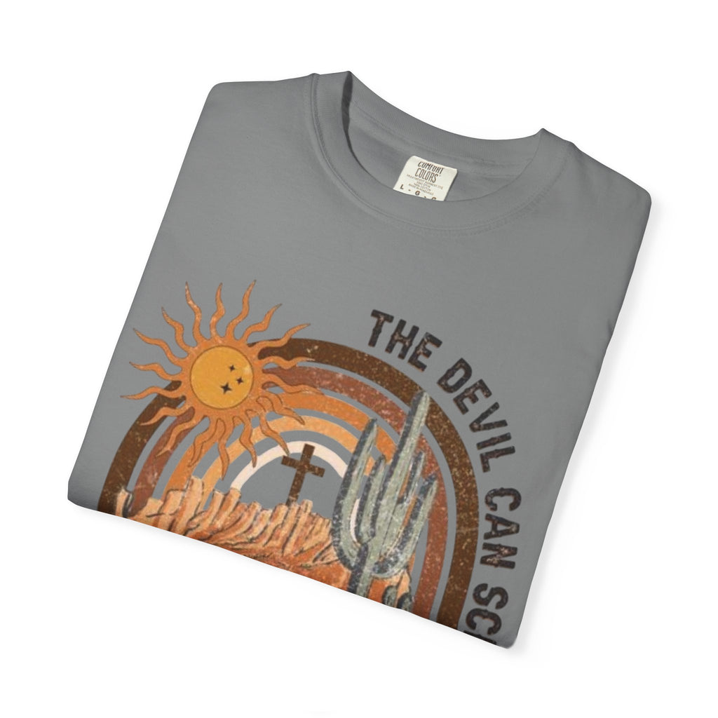 Christian Desert Scene T-Shirt — "The Devil Can Scrap, But the Lord Has Won"