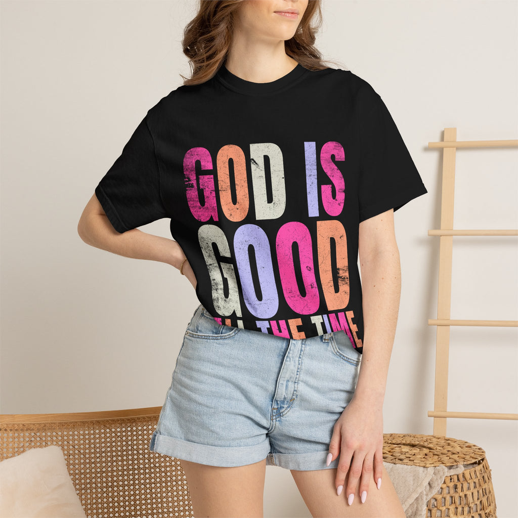 God Is Good All The Time T-Shirt — Pastel Christian Faith Tee