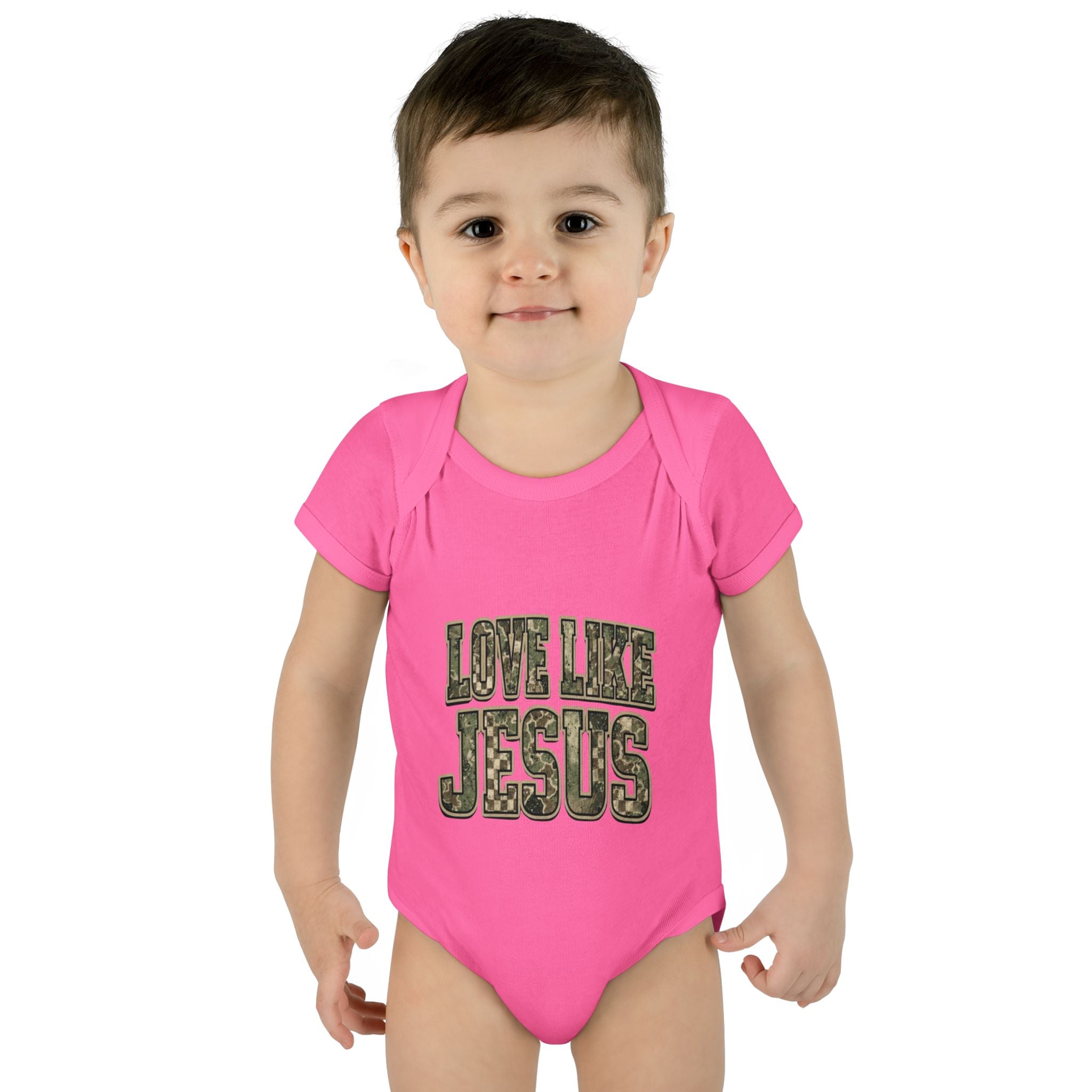 Infant Bodysuit - "Love Like Jesus" Camo Christian Baby Onesie