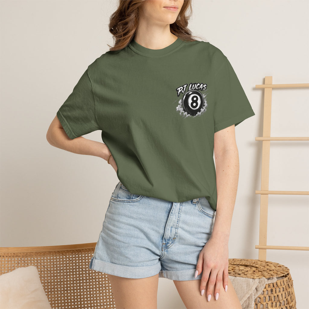 PJ Lucas Race Car T-Shirt — Vintage Black 8-Ball Dirt Track Tee