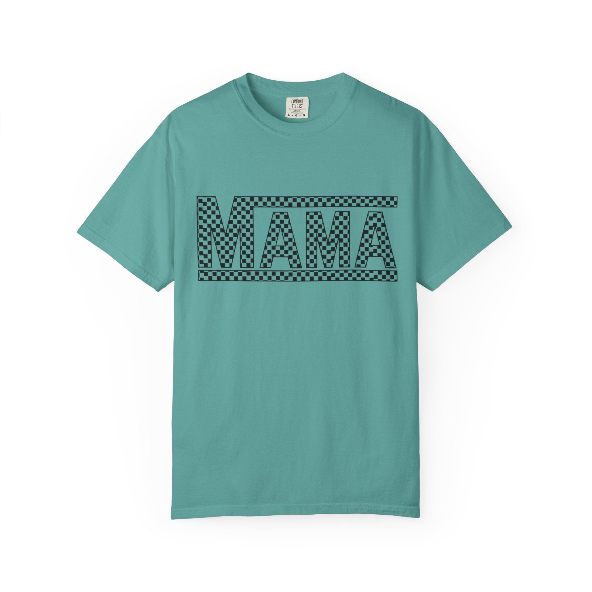 Checkered MAMA Logo T-shirt | Mama Typography Tee