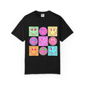 Neon Retro Smiley Grid T-Shirt