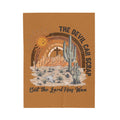 Christian Desert Scene Velveteen Blanket — "The Devil Can Scrap But the Lord Has Won" Plush Throw