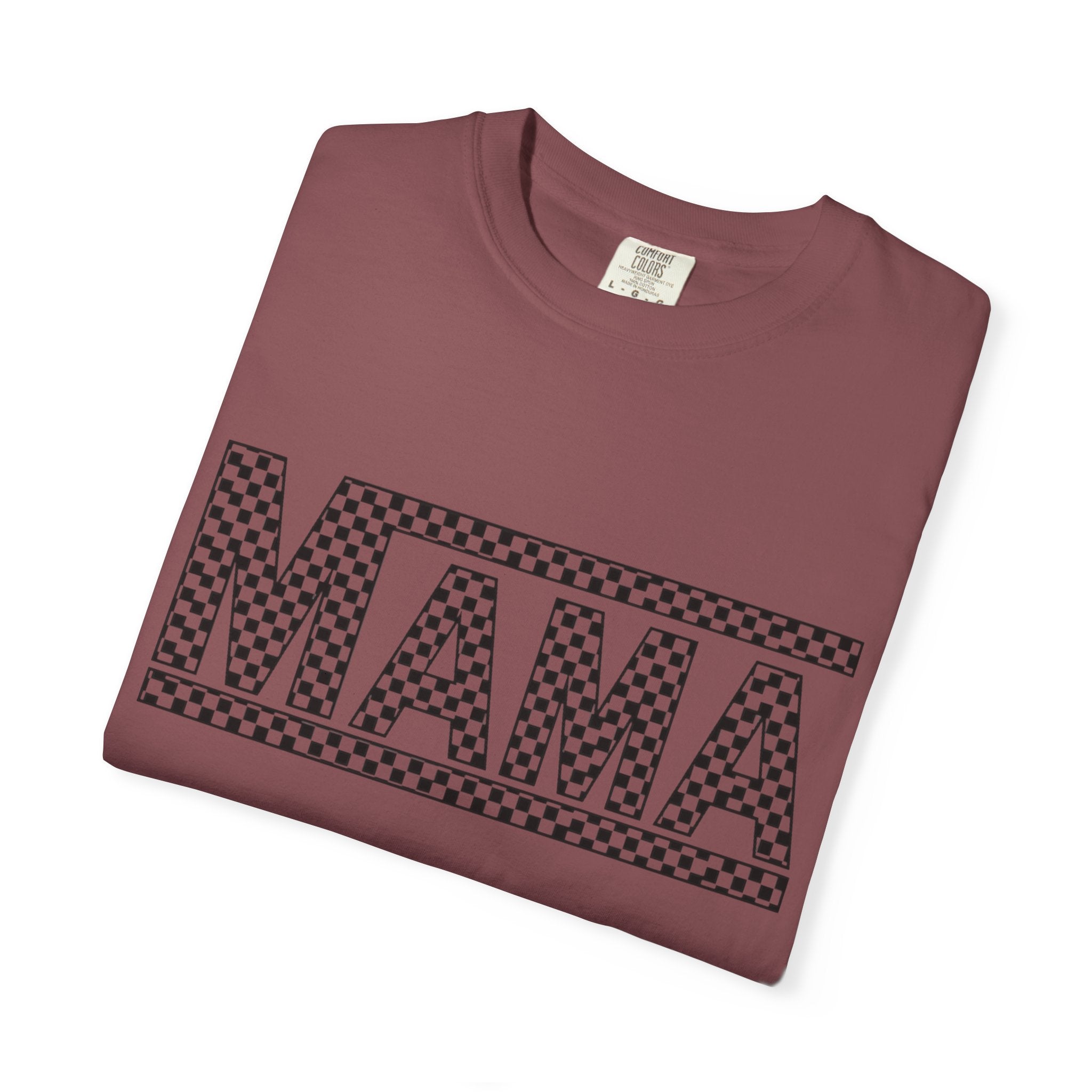 Checkered MAMA Logo T-shirt | Mama Typography Tee