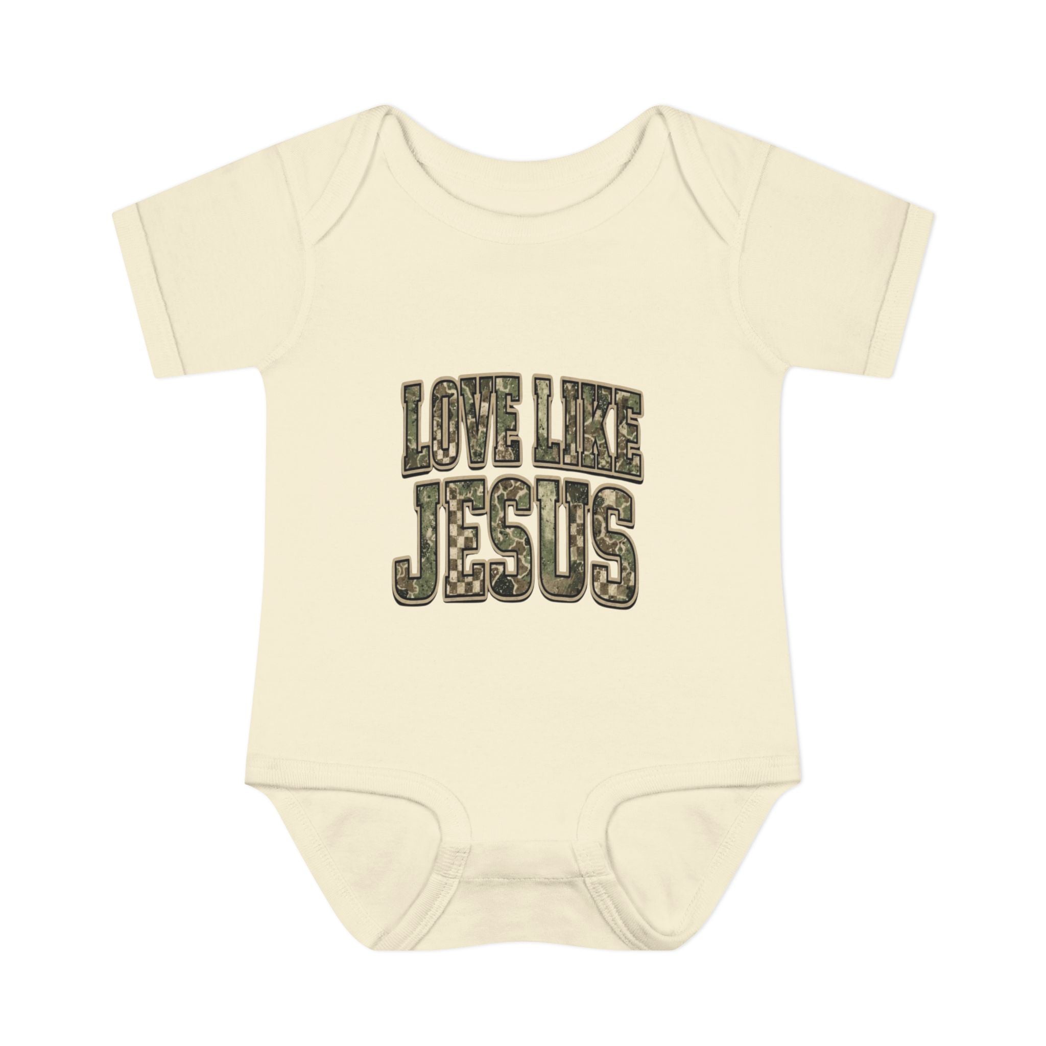 Infant Bodysuit - "Love Like Jesus" Camo Christian Baby Onesie