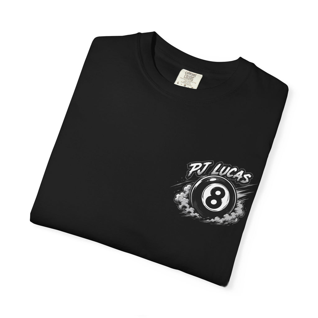PJ Lucas Race Car T-Shirt — Vintage Black 8-Ball Dirt Track Tee