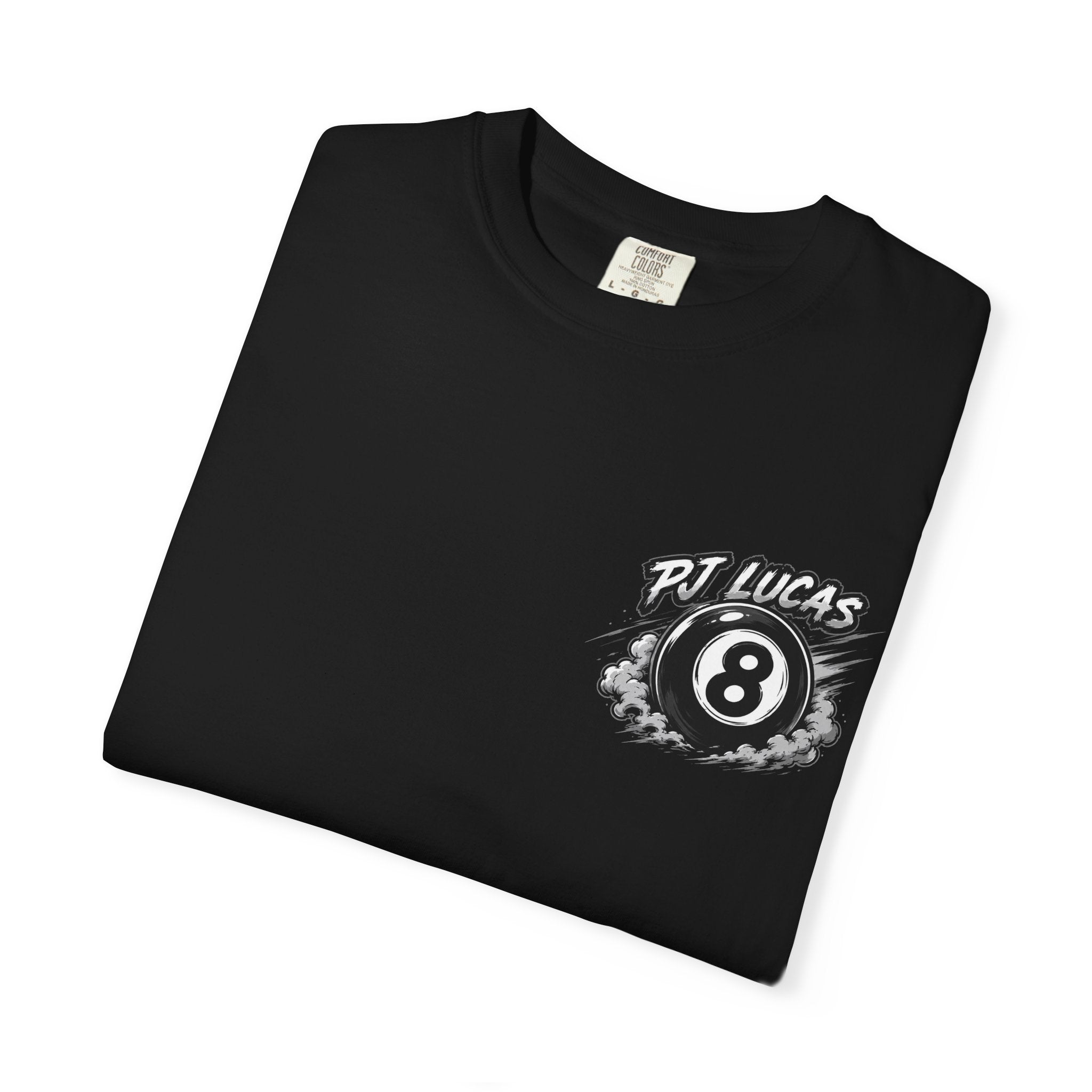 PJ Lucas Race Car T-Shirt — Vintage Black 8-Ball Dirt Track Tee