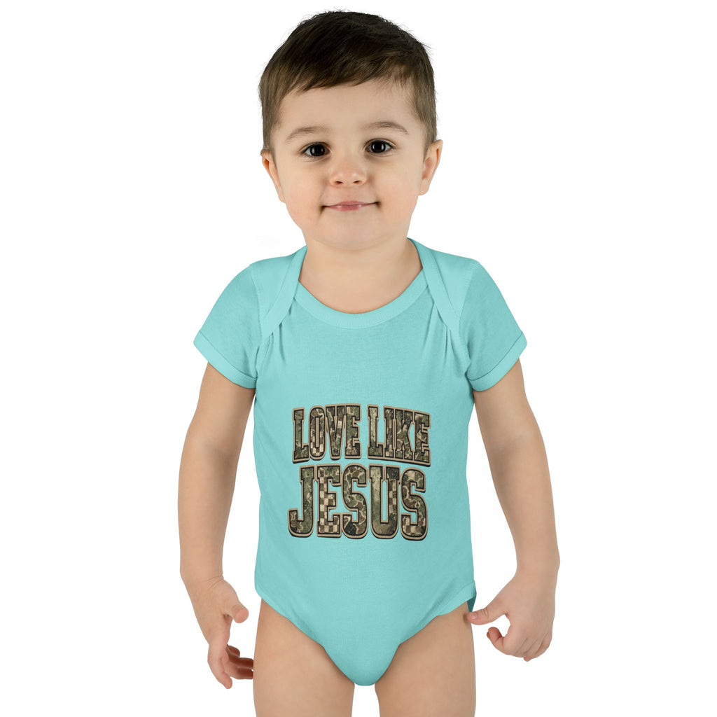 Infant Bodysuit - "Love Like Jesus" Camo Christian Baby Onesie