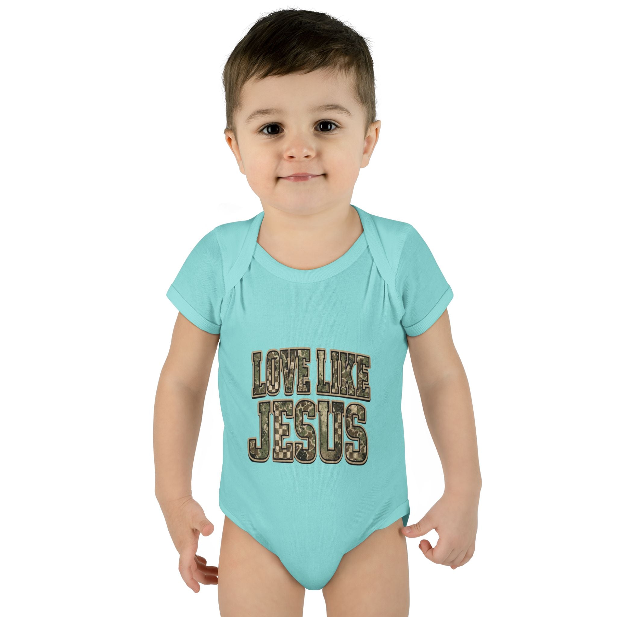 Infant Bodysuit - "Love Like Jesus" Camo Christian Baby Onesie