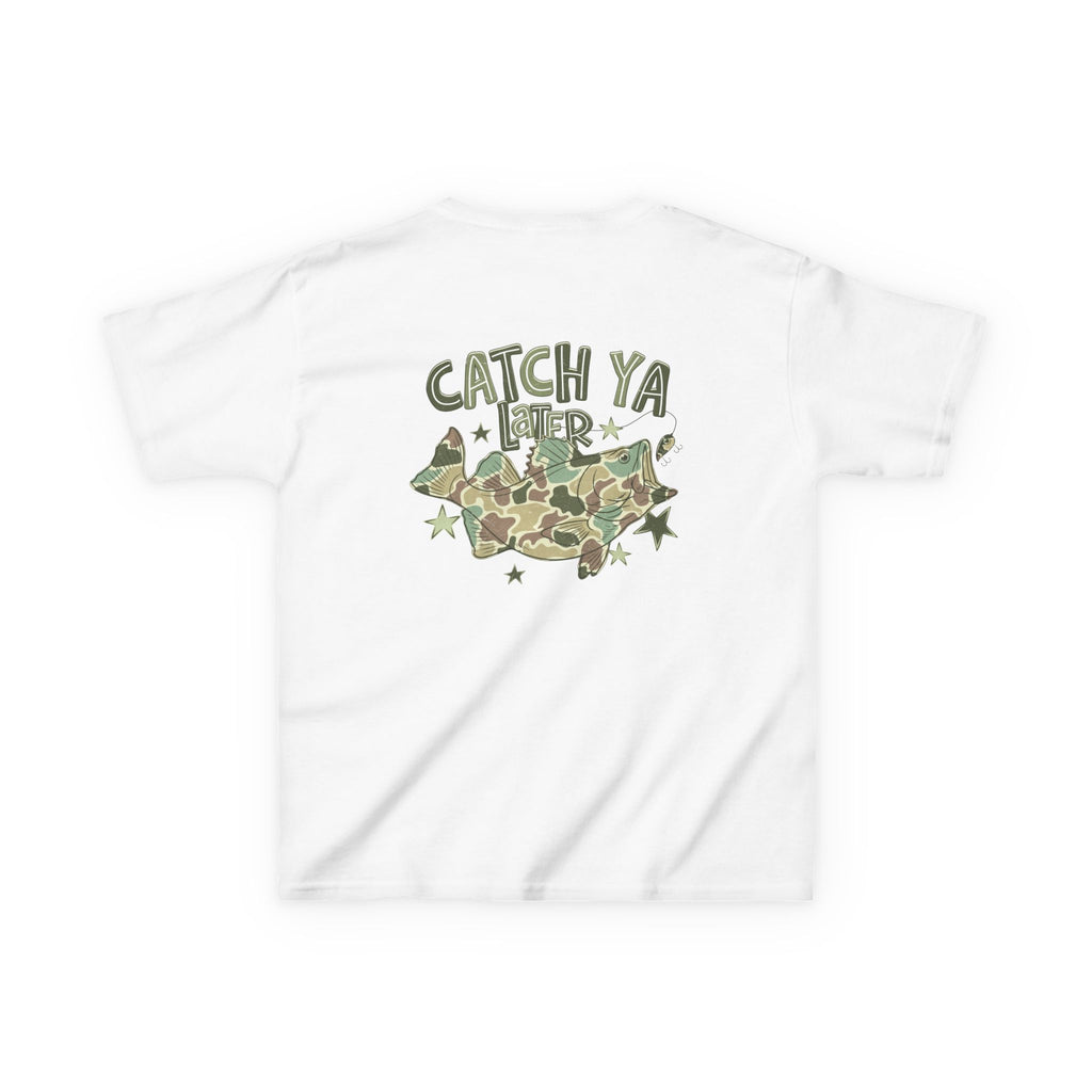 Kids Tee — "Catch Ya Later" Camo Shark Graphic
