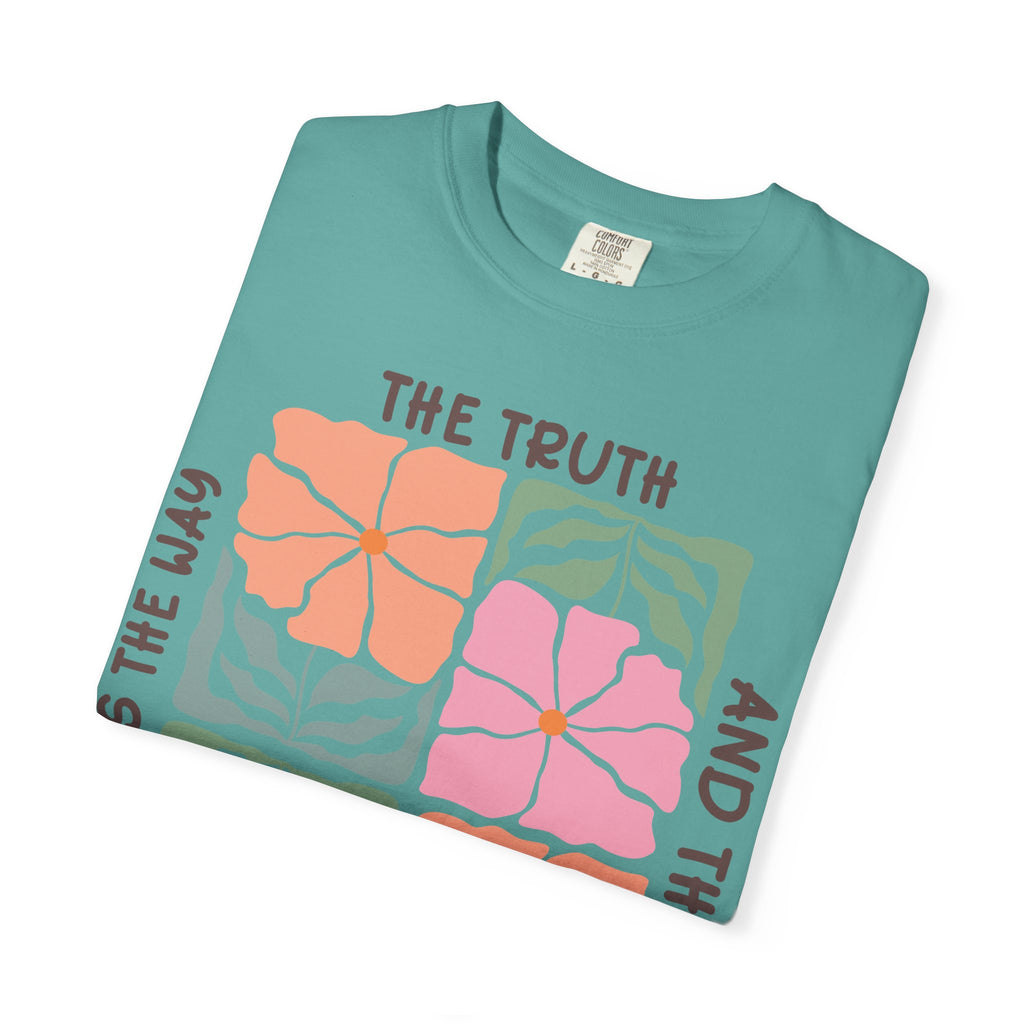 Christian Floral T-Shirt — "The Truth and the Life" John 14:6 Graphic Tee