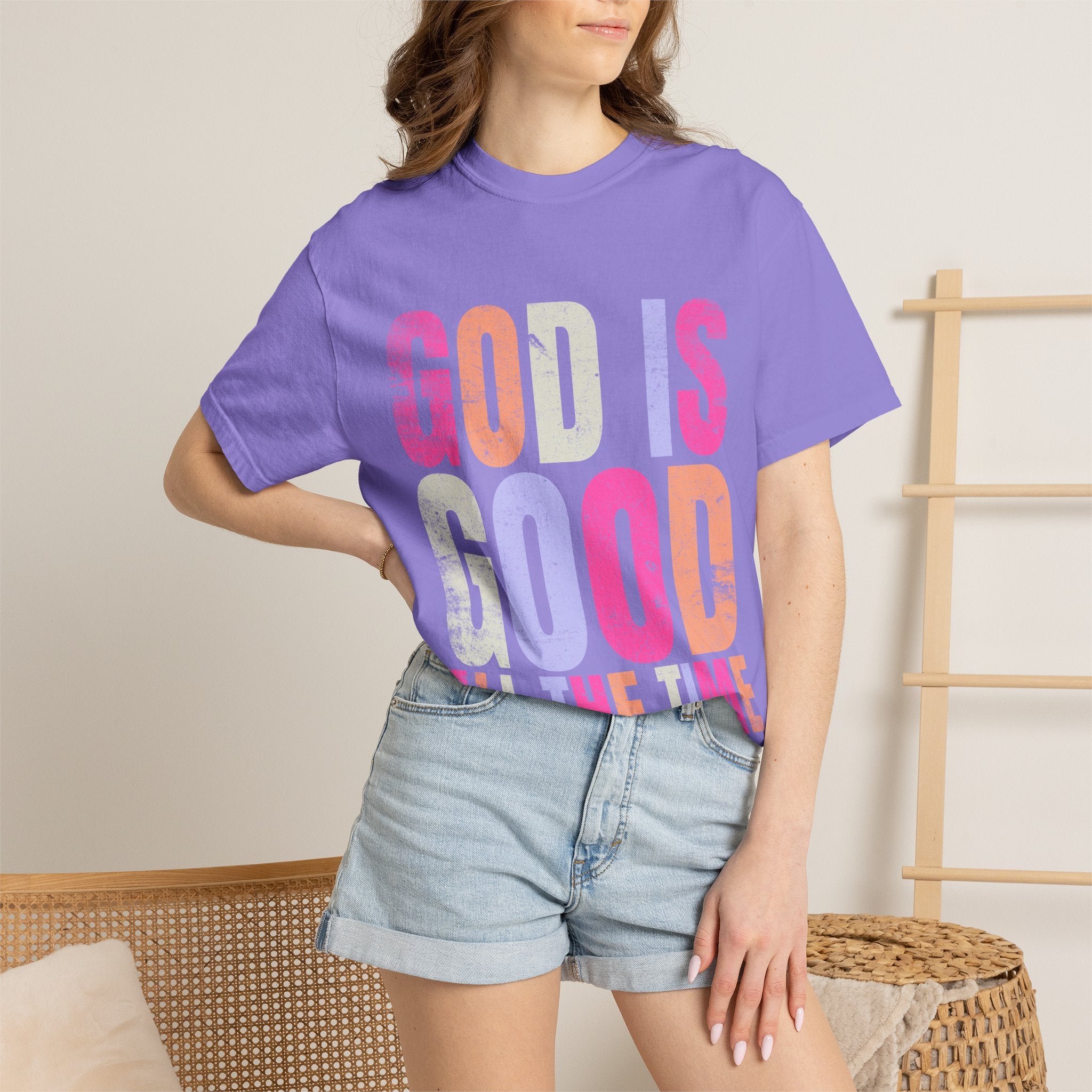 God Is Good All The Time T-Shirt — Pastel Christian Faith Tee
