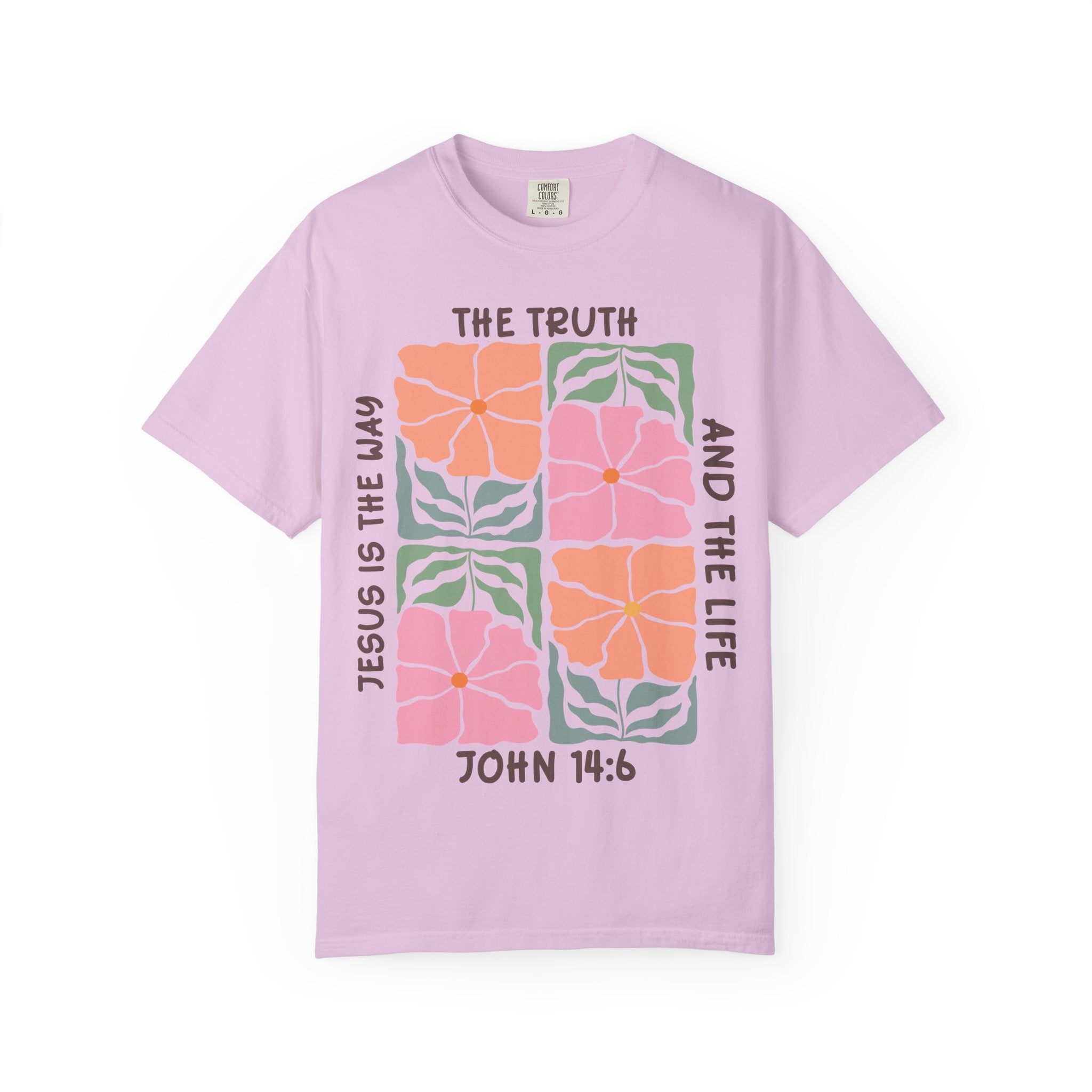 Christian Floral T-Shirt — "The Truth and the Life" John 14:6 Graphic Tee