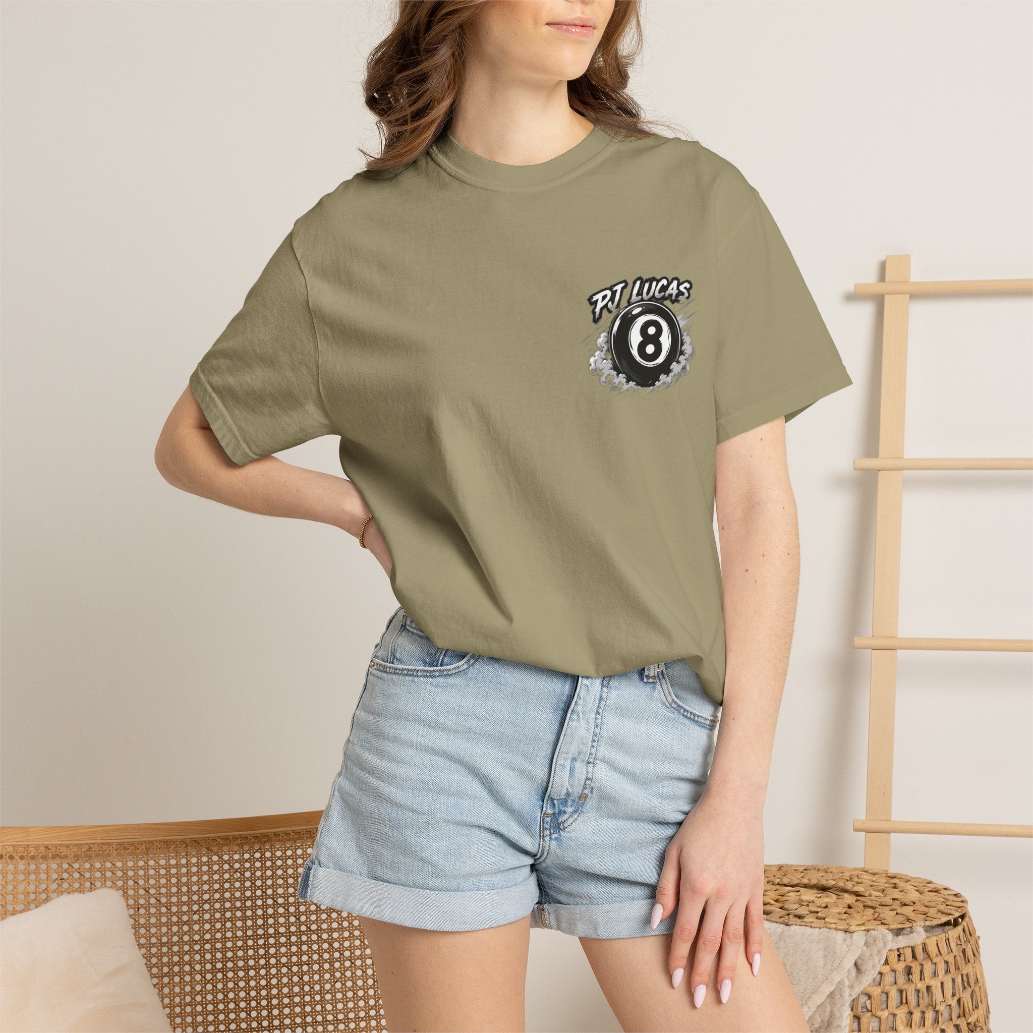 PJ Lucas Race Car T-Shirt — Vintage Black 8-Ball Dirt Track Tee