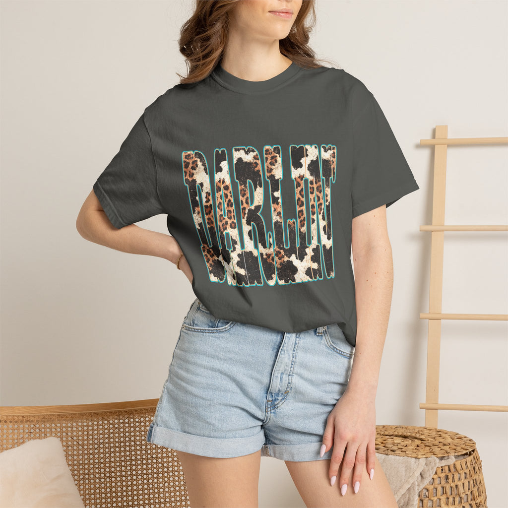 Darlin' Leopard Print T-Shirt — Women's Southern Cowgirl Graphic Tee