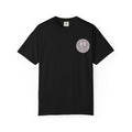 Smiley Camo T-Shirt — Pink Outline Woodland Smile Graphic Tee
