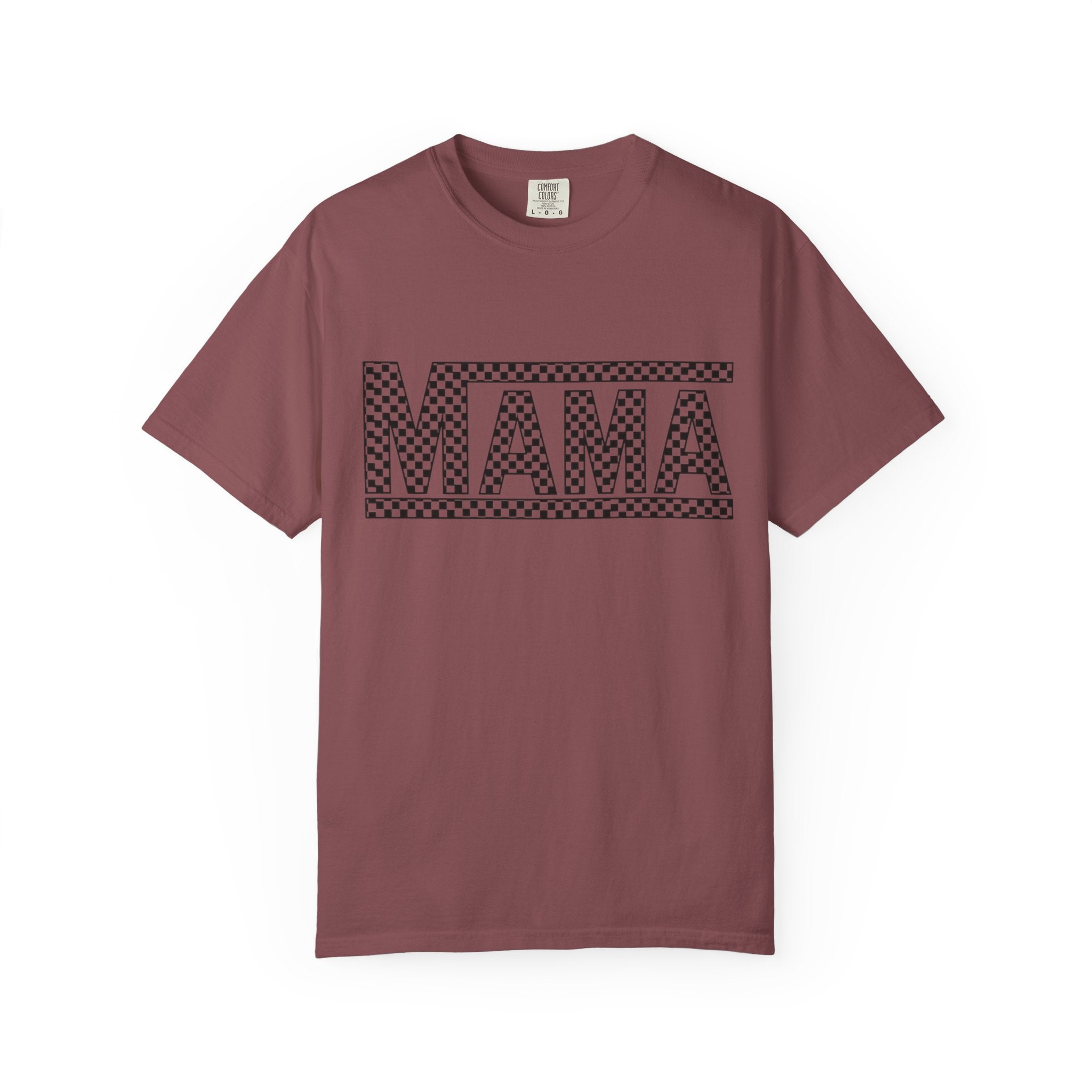 Checkered MAMA Logo T-shirt | Mama Typography Tee