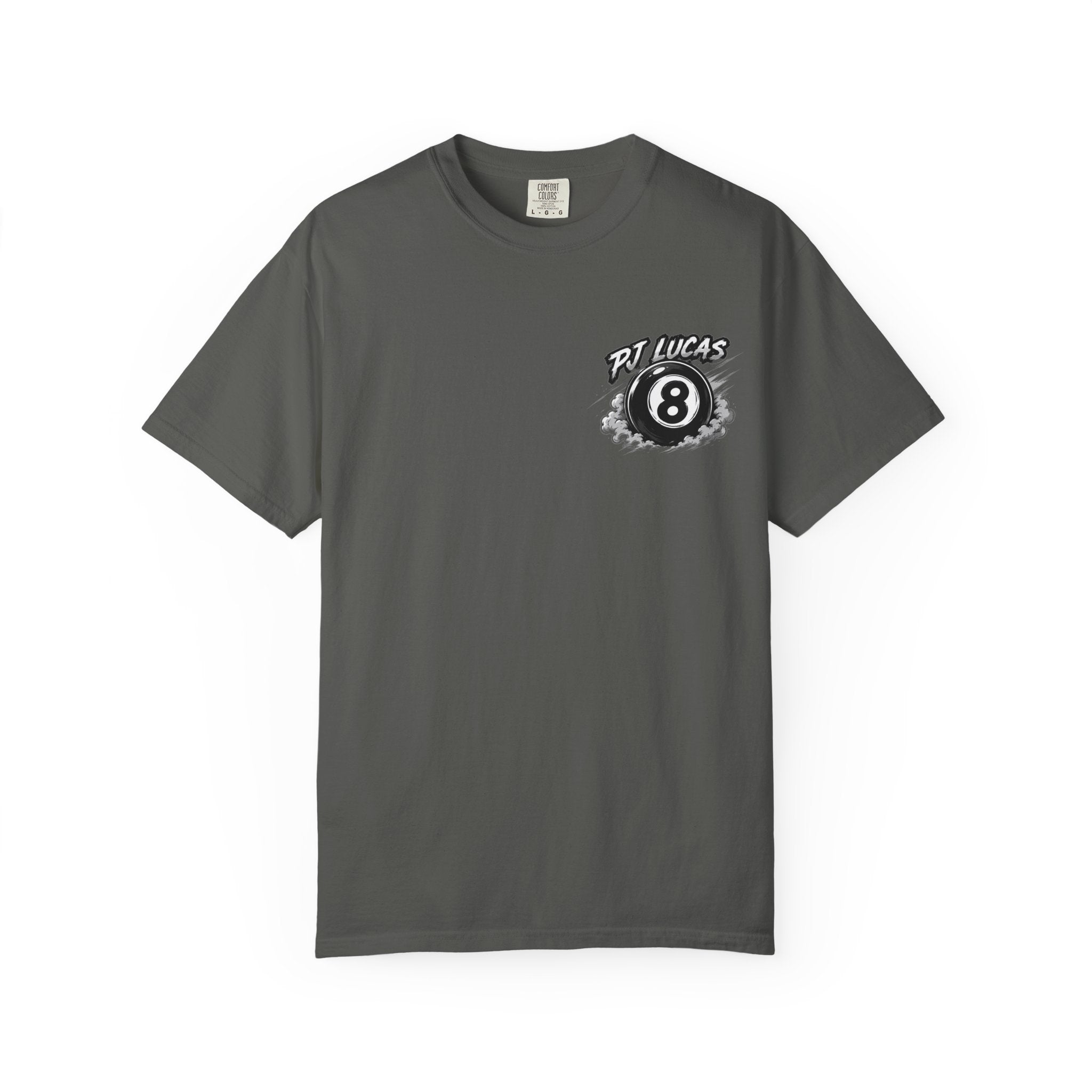 PJ Lucas Race Car T-Shirt — Vintage Black 8-Ball Dirt Track Tee