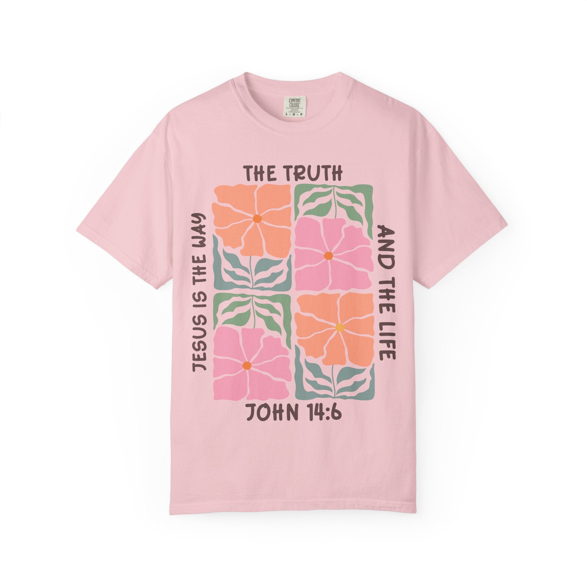 Christian Floral T-Shirt — "The Truth and the Life" John 14:6 Graphic Tee