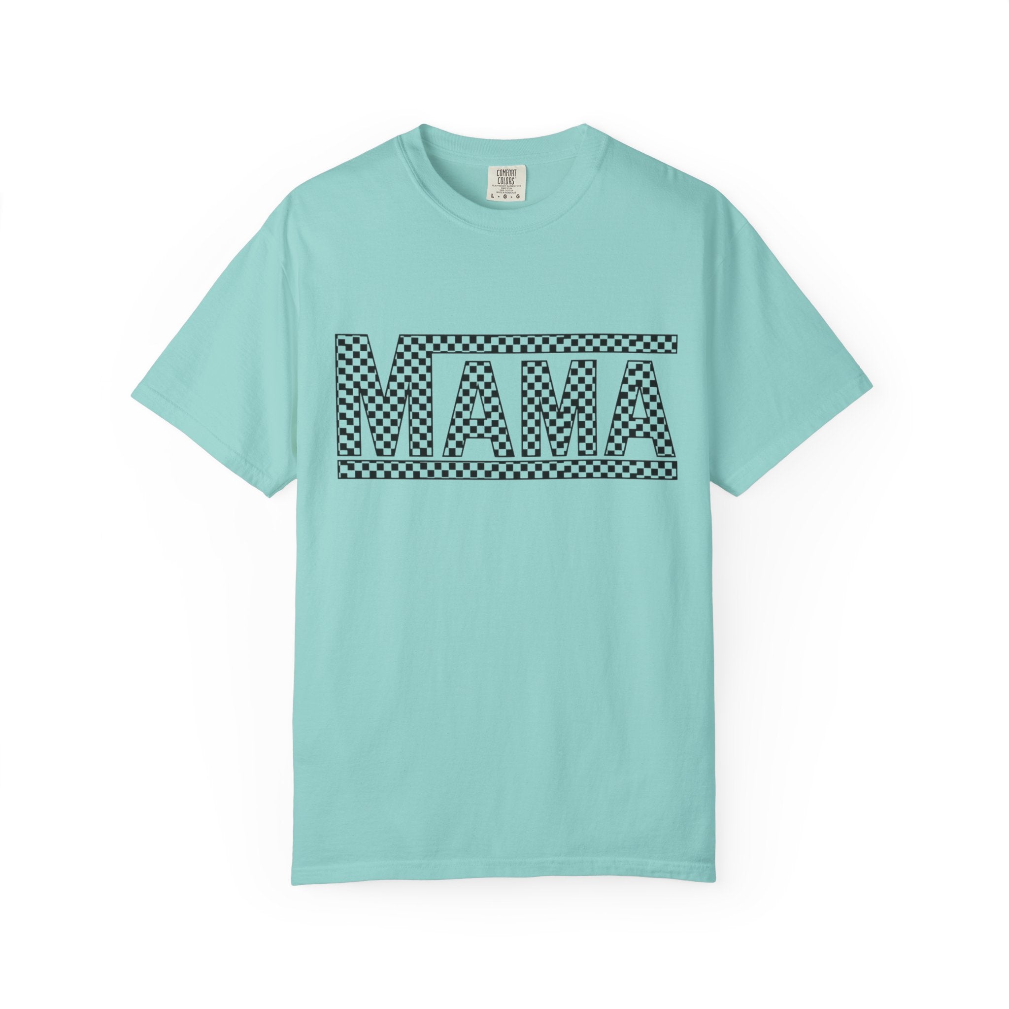 Checkered MAMA Logo T-shirt | Mama Typography Tee