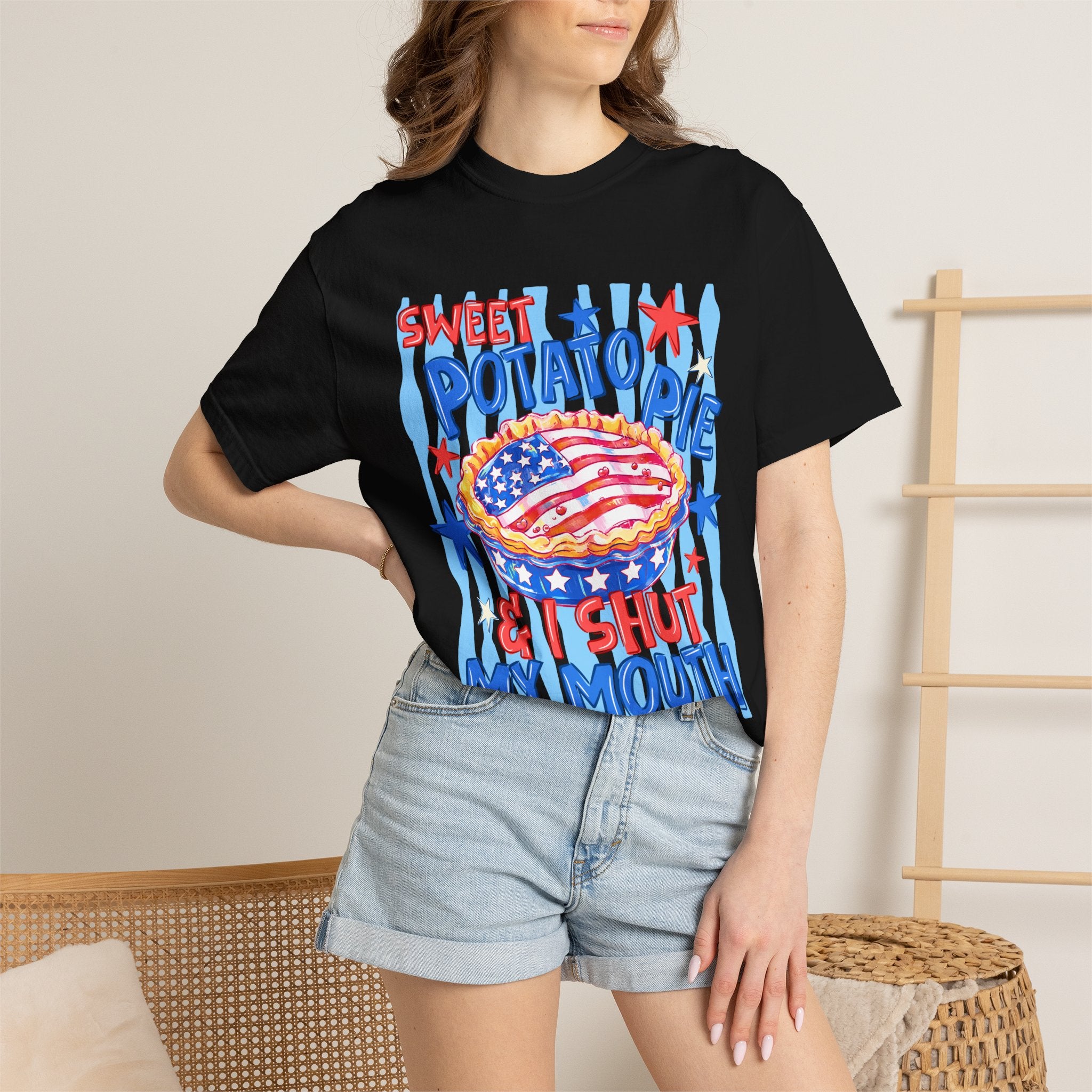 "Sweet Potato Pie & I Shut My Mouth" Patriotic  Tee