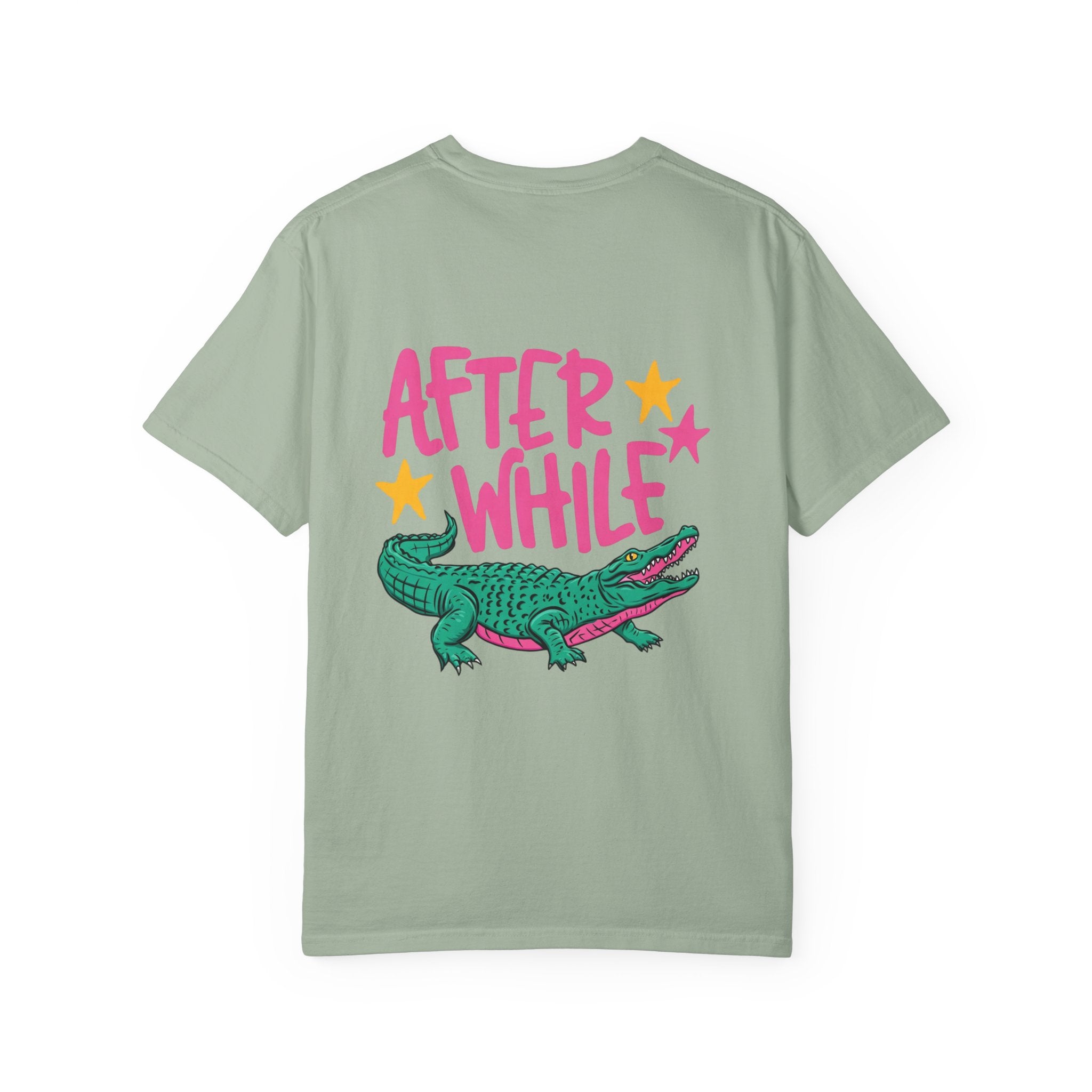 Later/After While Alligator T-Shirt — Retro Pink & Teal Graphic Tee