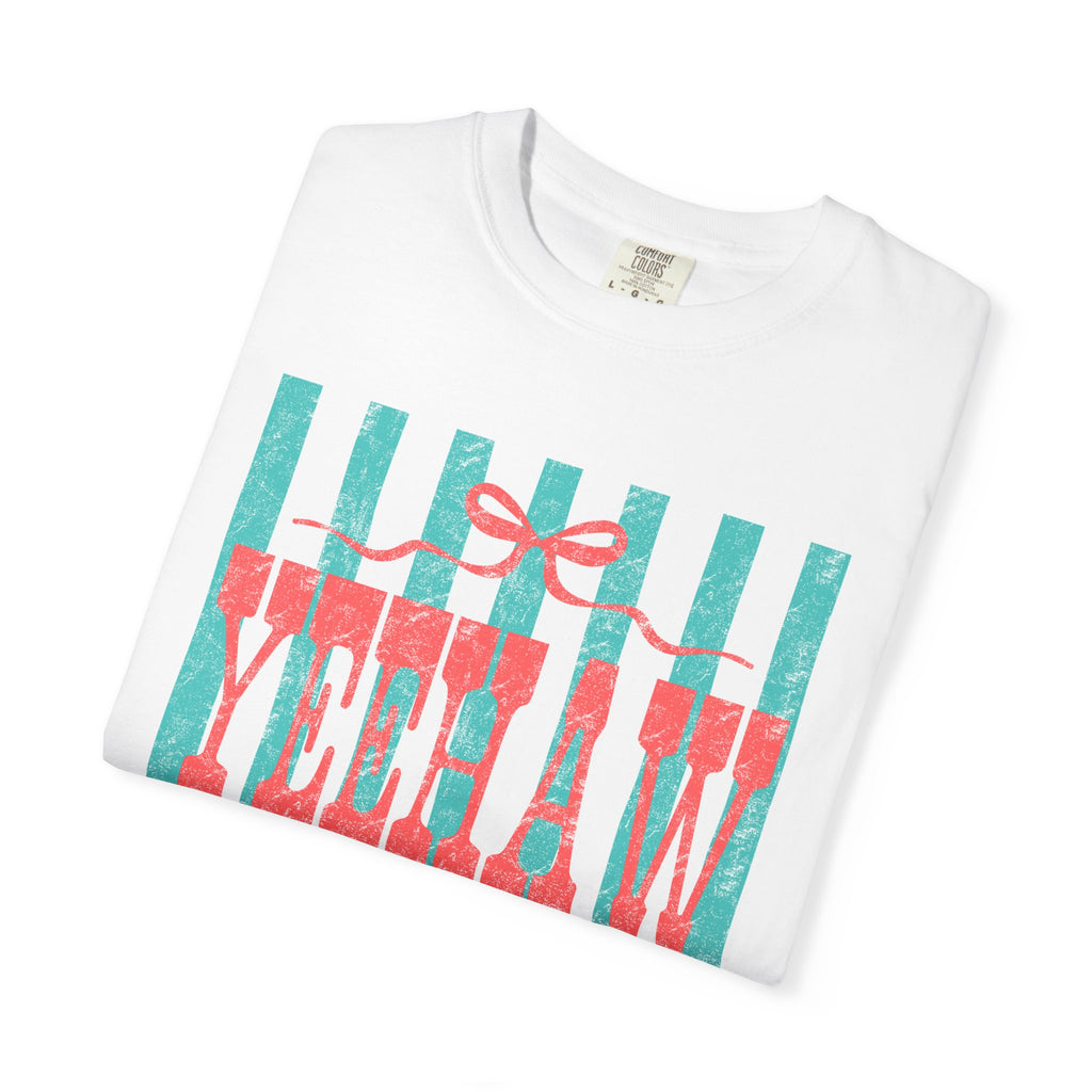 Yeehaw & Amen Graphic T-Shirt — Western Stripes Cowboy Faith Tee