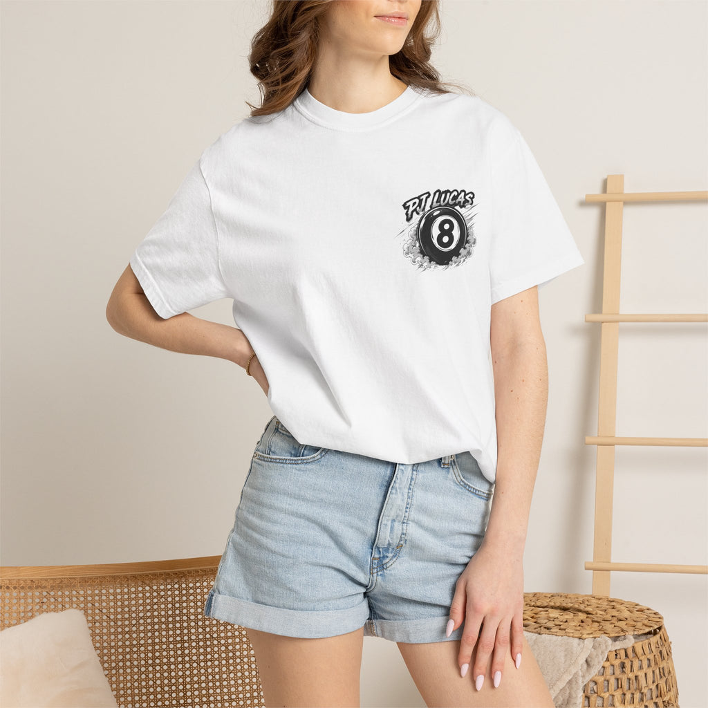 PJ Lucas Race Car T-Shirt — Vintage Black 8-Ball Dirt Track Tee