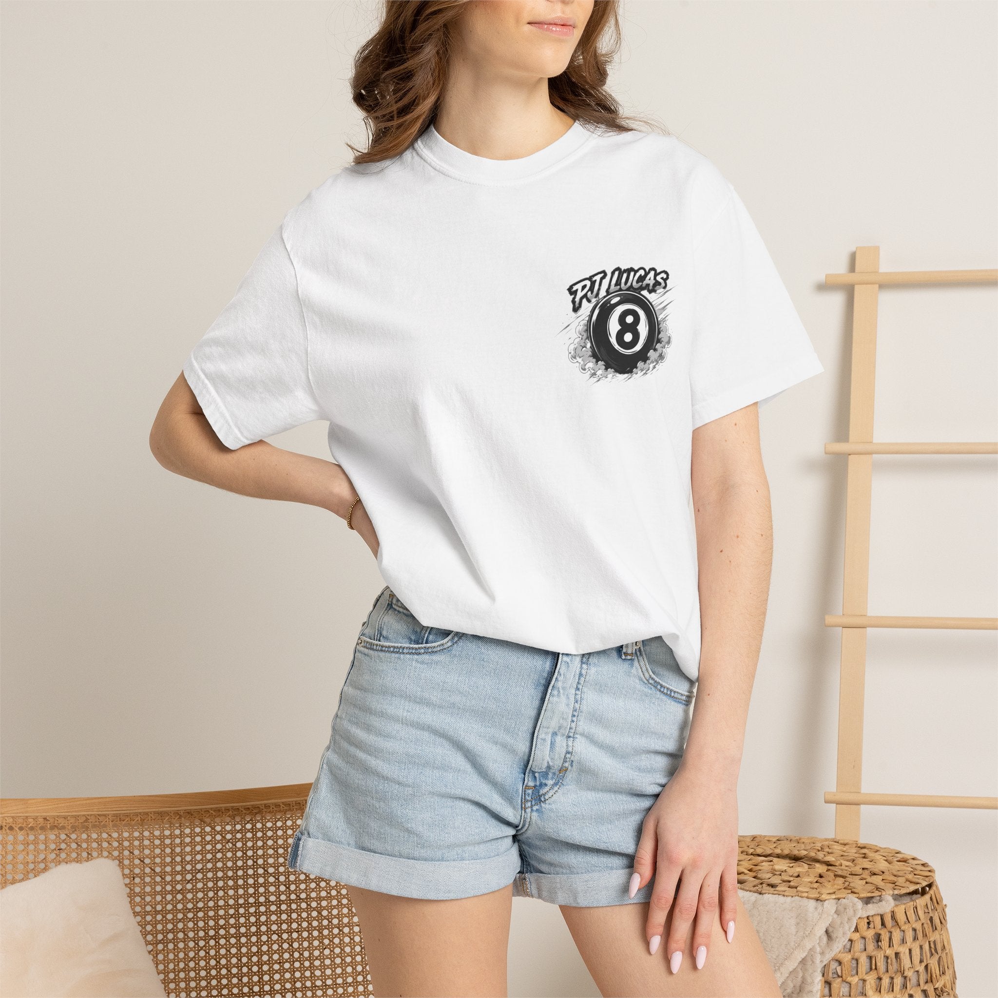 PJ Lucas Race Car T-Shirt — Vintage Black 8-Ball Dirt Track Tee